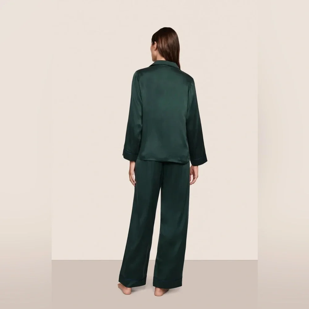NWT Eberjey Inez Washable Silk Long PJ Set - Picture 3 of 4